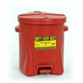 Eagle SAFETY OILY WASTE CANS, Polyethylene - Red w/Foot Lever, CAPACITY: 6 Gal. 933FL